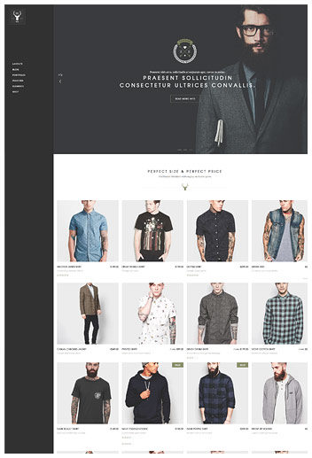 Shop with side navigation